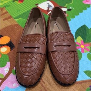 Ann Taylor Brown Woven Loafers
